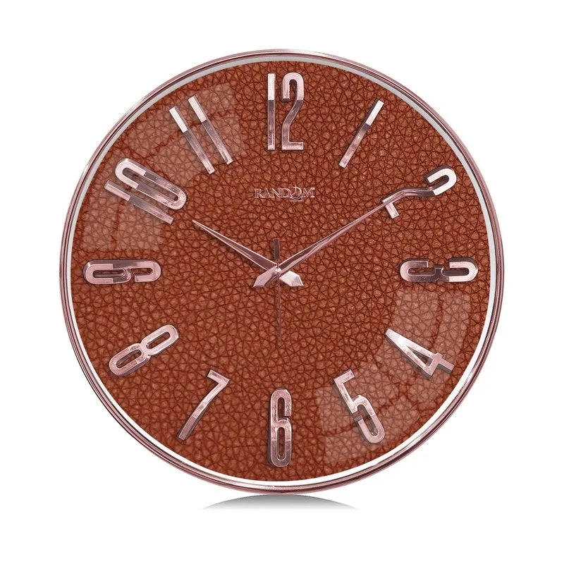 Elite Numeric Plastic Wall Clock - Orange & Rose Gold media 3