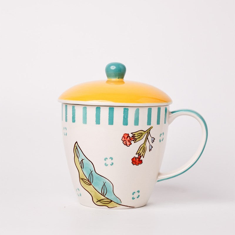 Stripe Handpainted Ceramic Coffee Mug (385 mL) media 4
