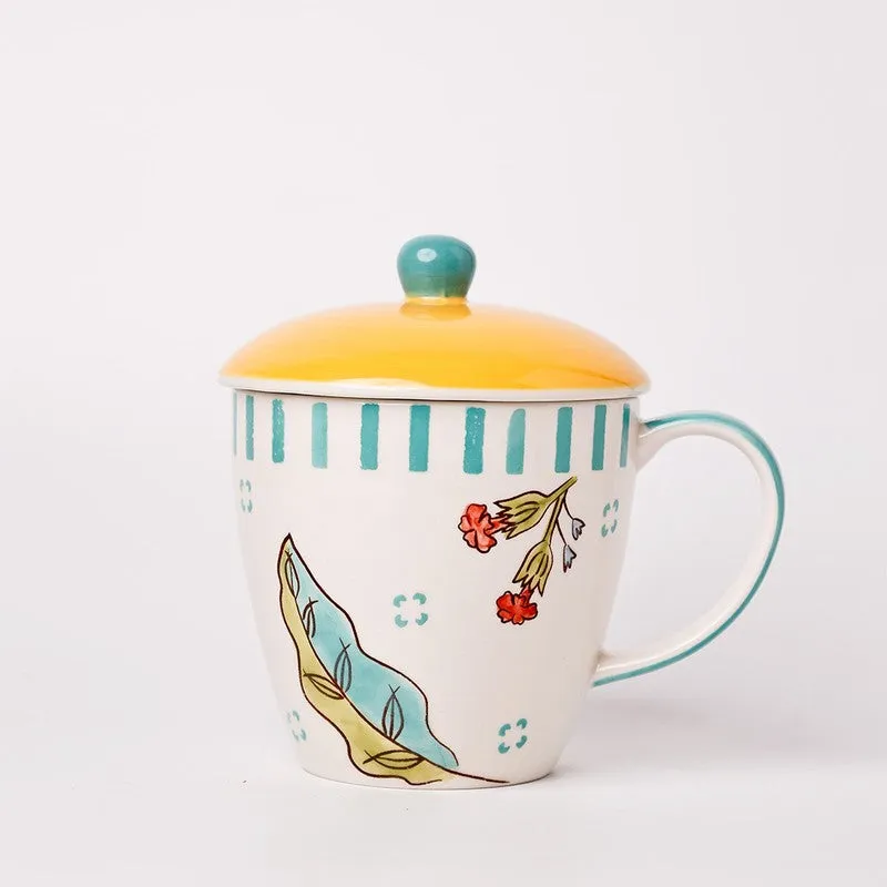 Stripe Handpainted Ceramic Coffee Mug (385 mL) - 4
