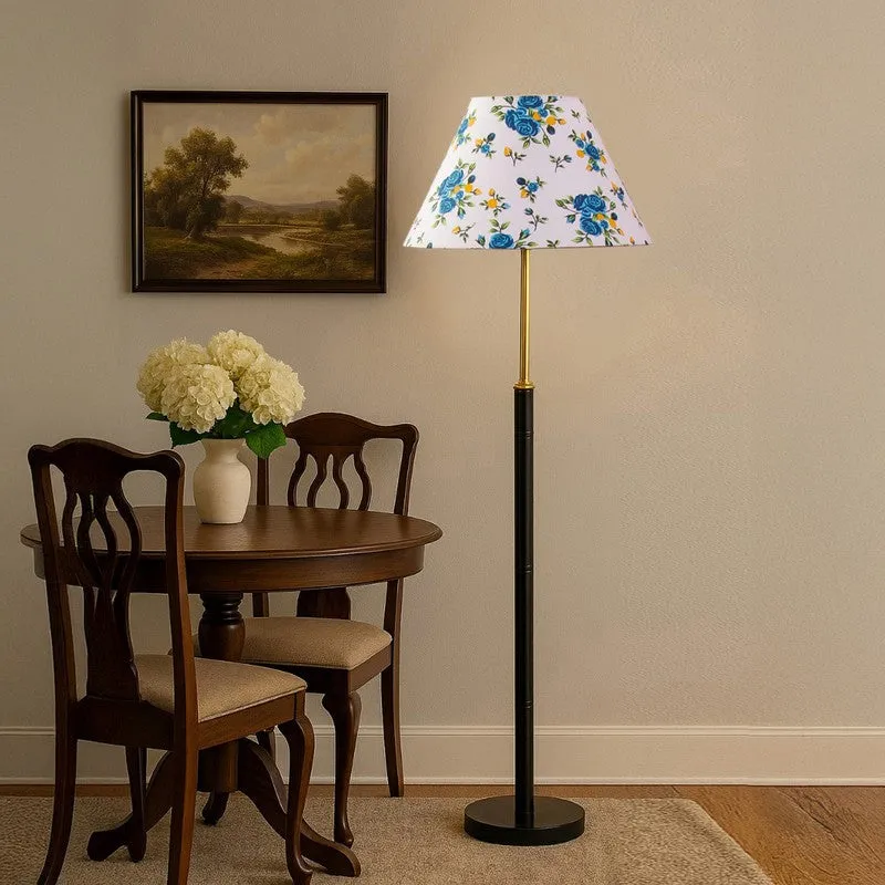 Golden Ray Wooden Floor Lamp - Blue media 4