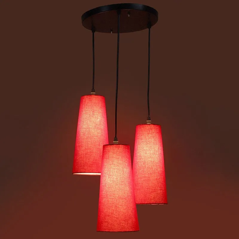 Nordic Neutral Triple Metal Ceiling Lamp - Red media 6