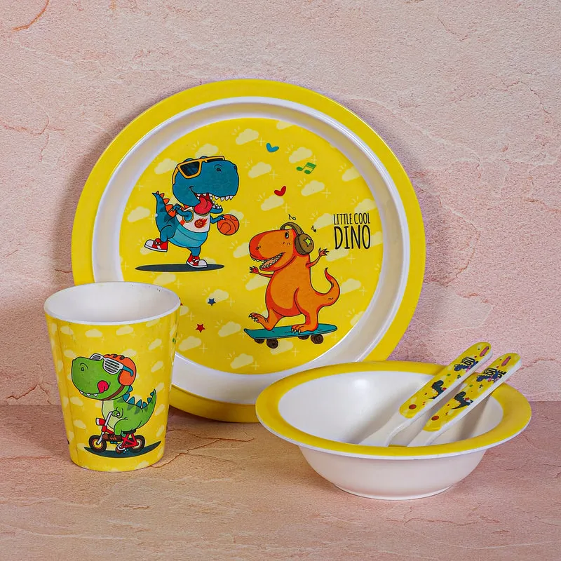 Dino Playtime Kids Dinner Set - Five Piece Set media 1