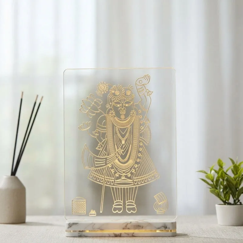 Shreenathji Acrylic Table Lamp - Transparent media 3