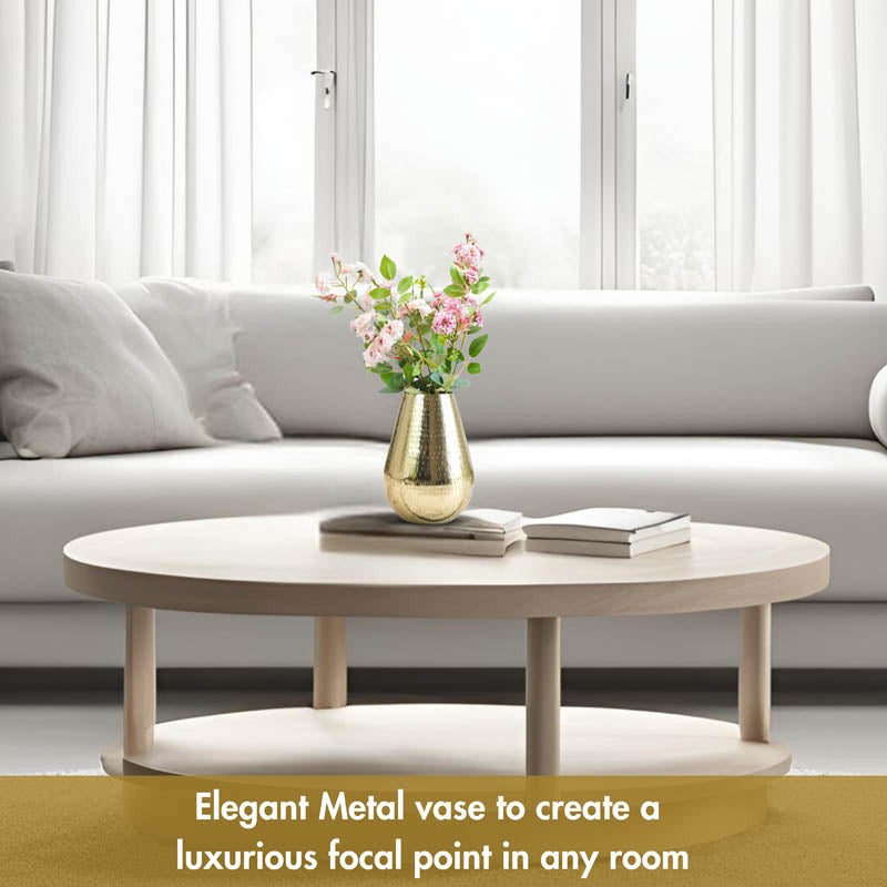 Drop-Style Metal Vase - Gold media 5