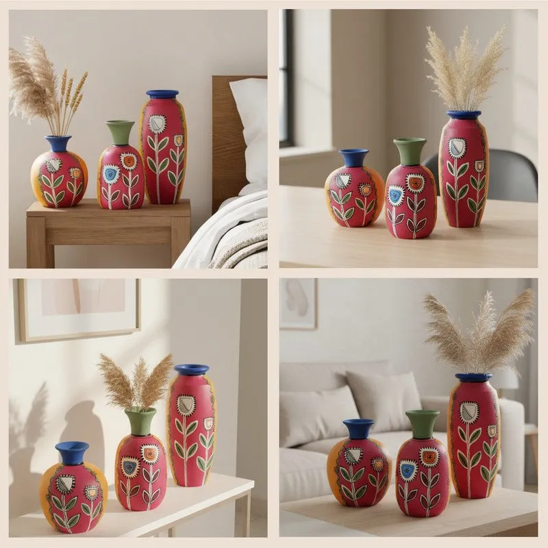Layan Flora Terracotta Vase - Three Piece Set media 5