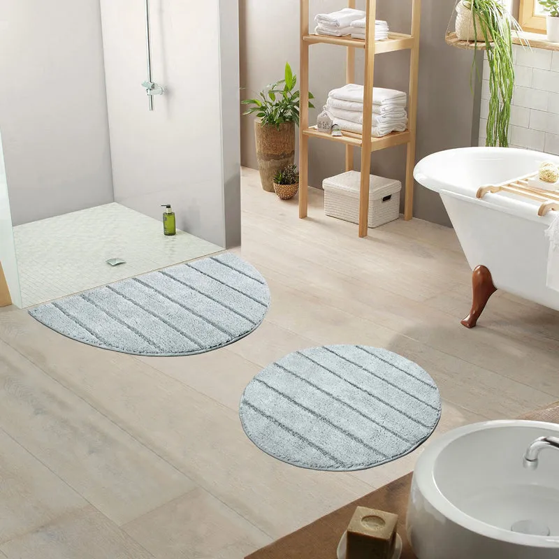 Saral Home Kapra Anti-Skid Bathmat (Round) - Set Of Two media 1
