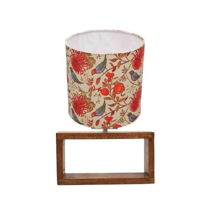 Amber Rectangle Fabric Table Lamp - Multicolor media 4