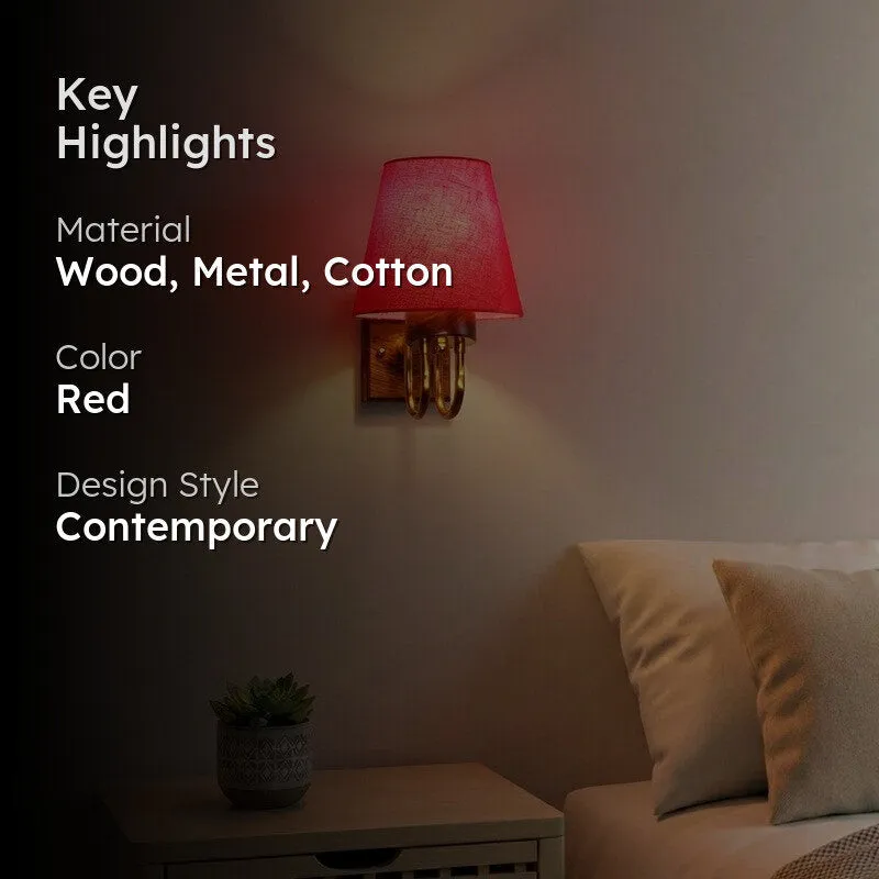 Gilded Arch Decorative Cotton Wall Lamp - Red media 2