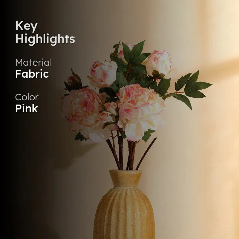 Artificial Realistic Peony Flower Stick - Pink media 2