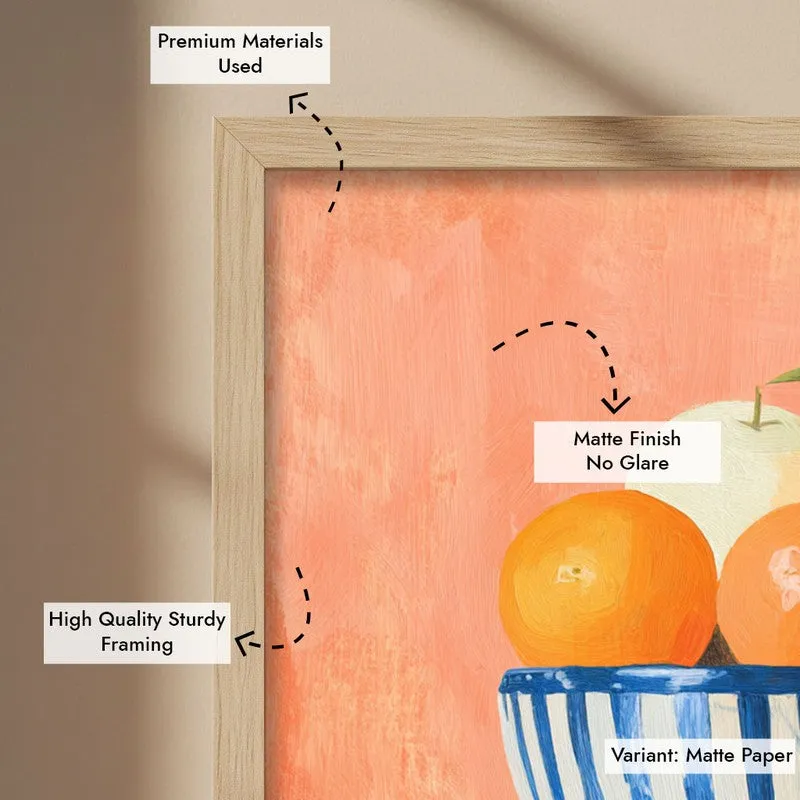 Fruit Bowl Canvas Wall Painting - Brown Frame media 7
