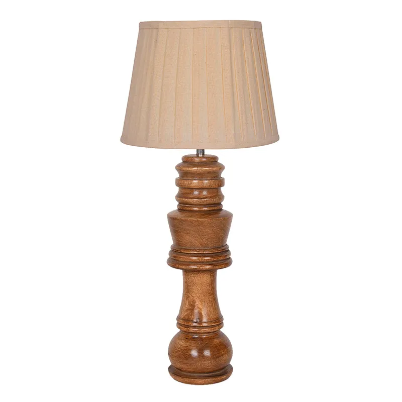 Pleated King Wooden Table Lamp - Brown media 3