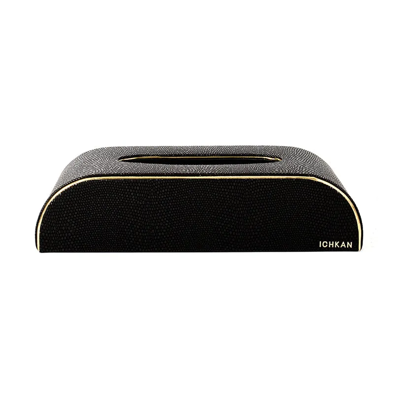Tisquo Curve Faux Leather Tissue Box - Black media 3