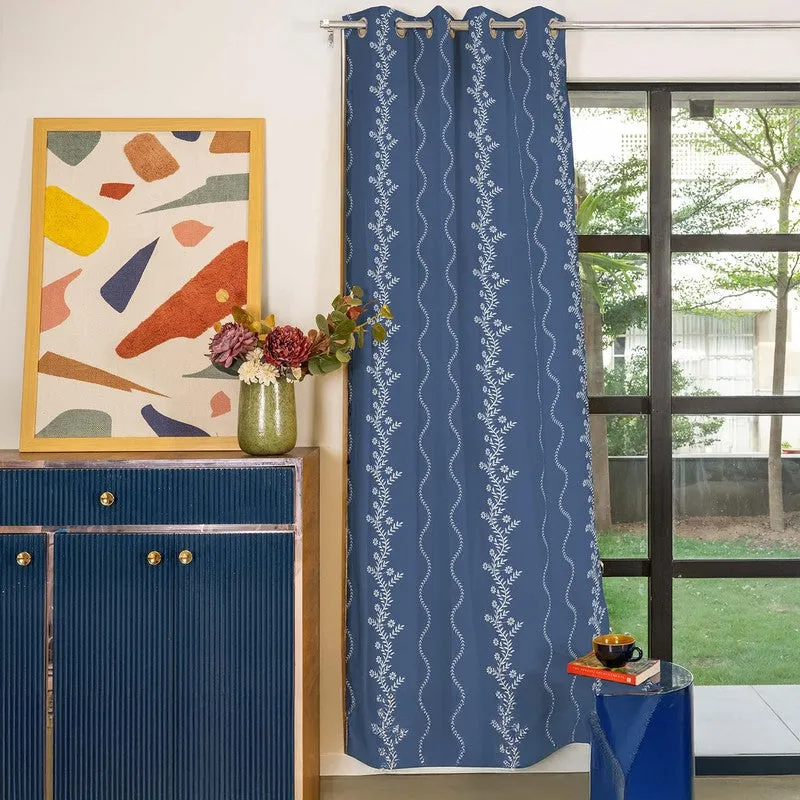 Urban Space Boho Curtain - Blue & White media 2