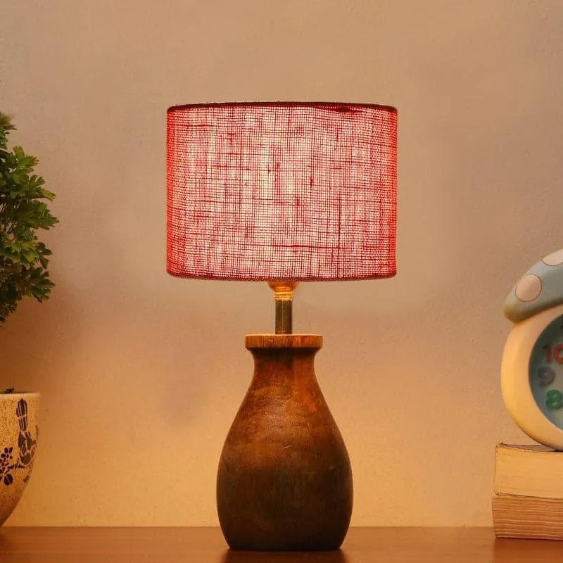 Sheldo Mista Fabric Table Lamp - Pink,Brown media 1