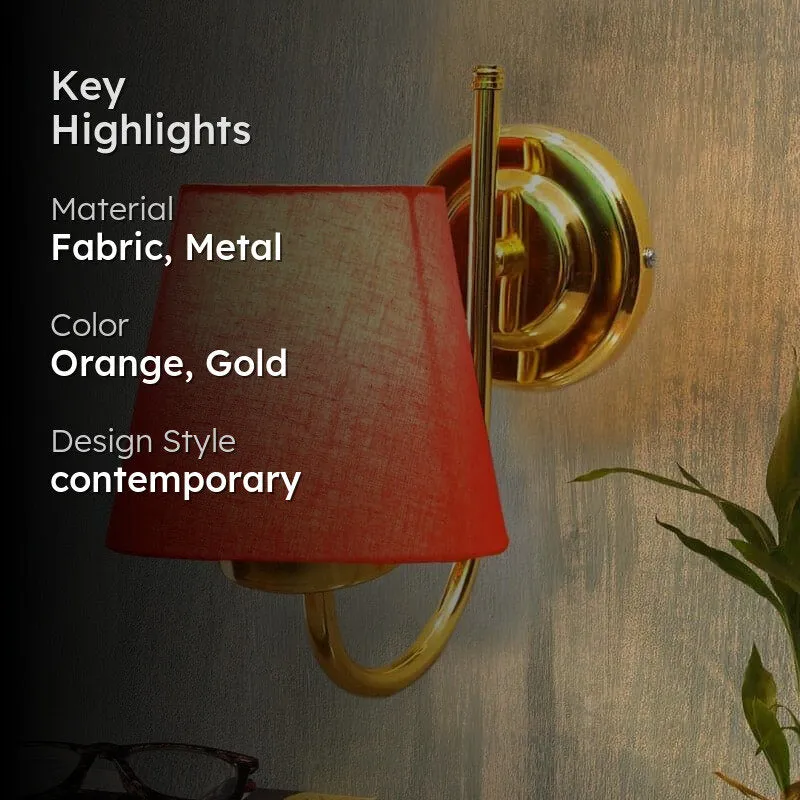 Galora Fabric & Metal Wall Lamp - Orange media 2