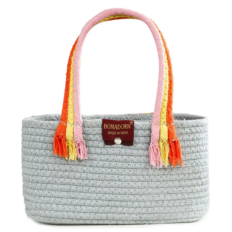 Tidy Twist Cotton Storage Basket Grey media 7