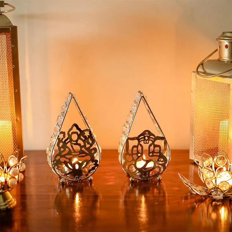 Laxmi Vakrathund Deep Tealight Candle Holder - Set Of Two media 3