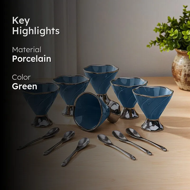 Abriya Green Ice Cream Cup (200 ML) - Twelve Piece Set media 2