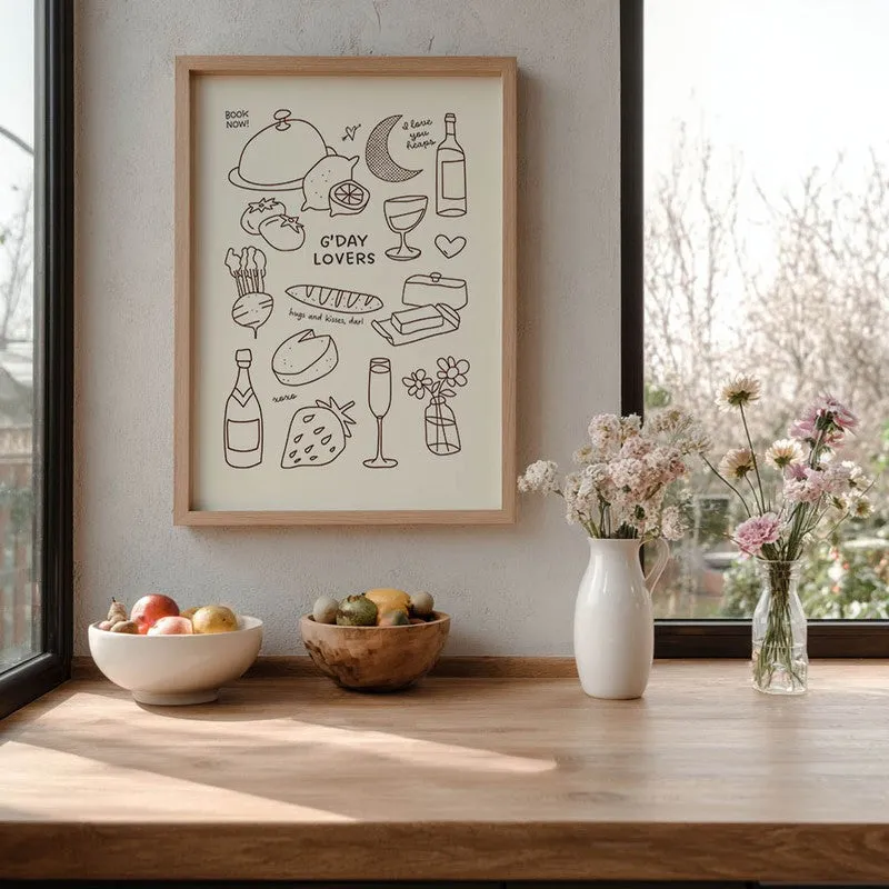 MealDoodle Archival Canvas Wall Art - Brown media 6