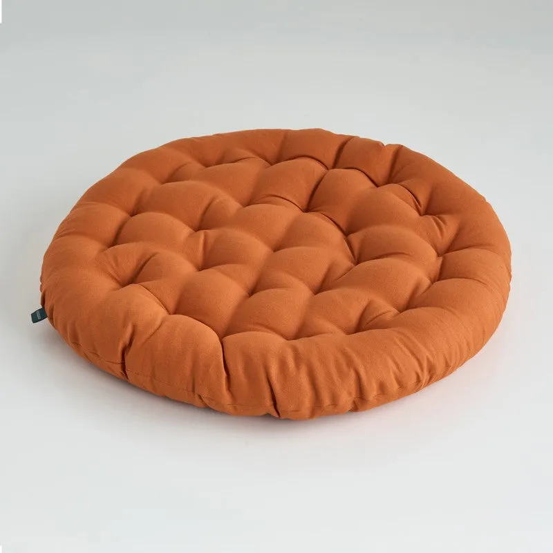 Fluffpod Solid Cotton Floor Cushion (Brown) - Set Of Three media 4