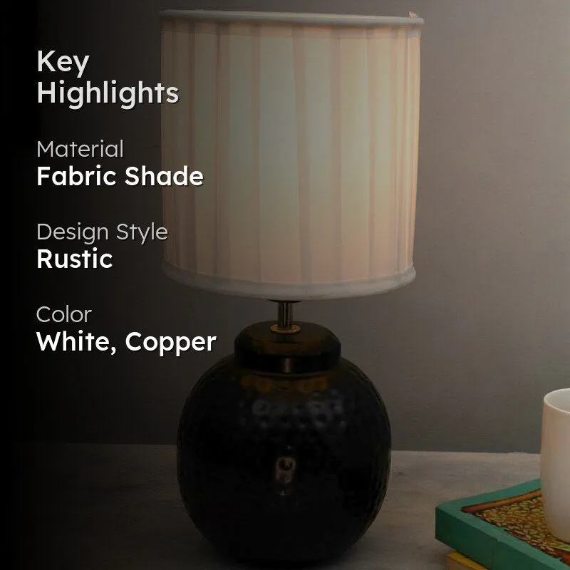 Lanai Verda Fabric Table Lamp - White,Copper media 2