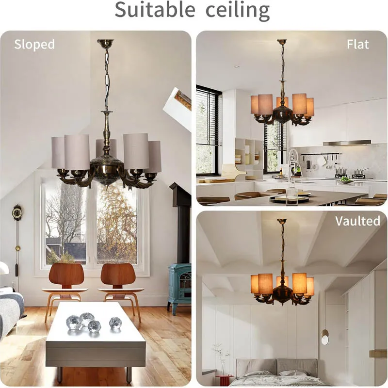 Shard Cylindrical Golden Antique Ceiling Lamp media 5