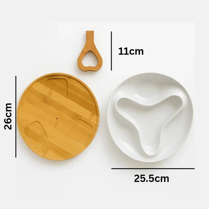 Modo Ceramic Platter - White & Brown media 5