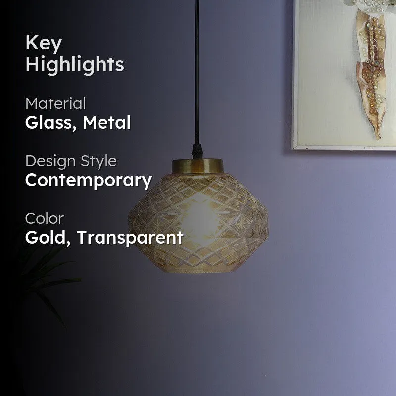 Vintage Style Texured Glass Ceiling Lamp media 2