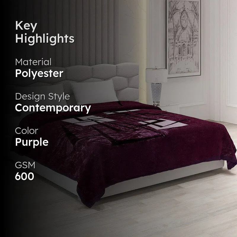 Monte Carlo Crimson Graphique Blanket (Purple) - 600 GSM media 2