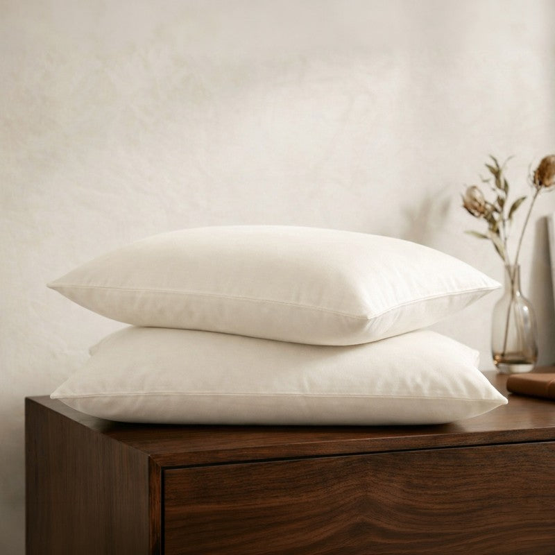 CloudRest White Cotton Pillow Covers (120 GSM) - Set Of Two