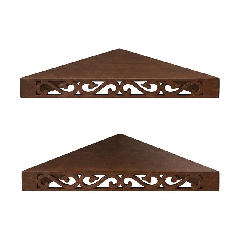 Delores Corner Floating Shelf (Brown) - Set Of Two media 5