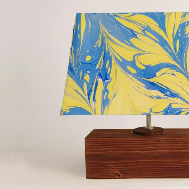 Marbling Glow Handpainted Fabric Table Lamp - Multicolor media 5