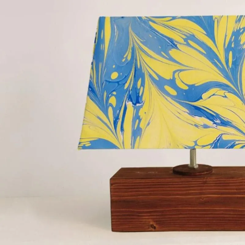 Marbling Glow Handpainted Fabric Table Lamp - Multicolor media 5