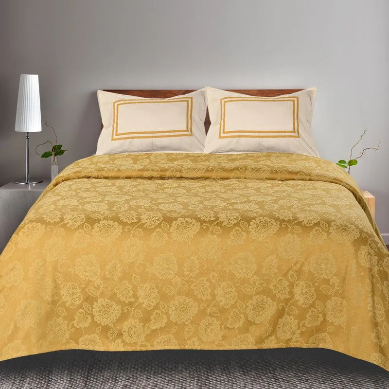 Floral Aura Cotton Bedsheet (Yellow) - 224 TC media 3