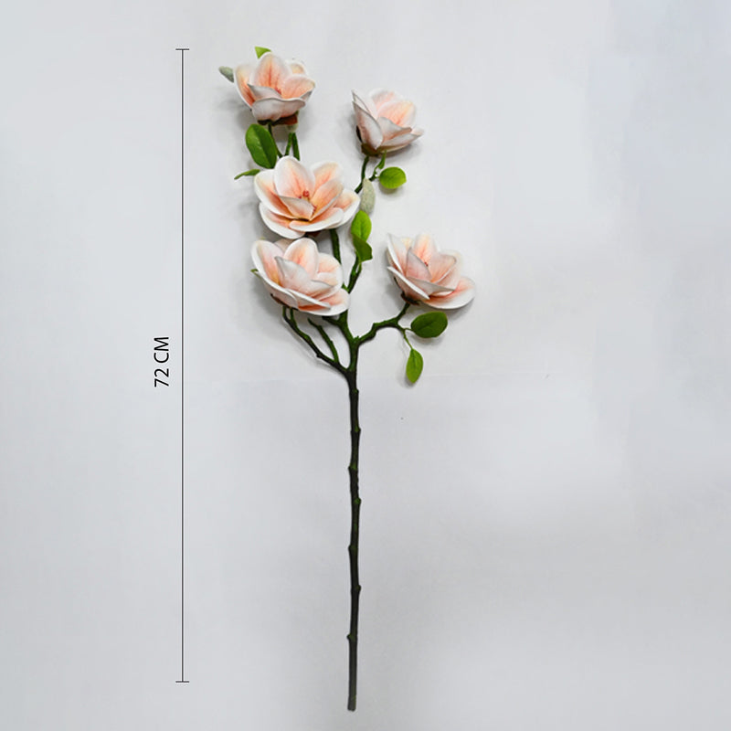 Artificial Decorative Magnolia Flower Stick - Peach media 8