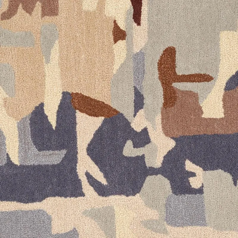 Horus Hand Tufted Abstract Wool & Nylon Carpet - Navy Blue media 4