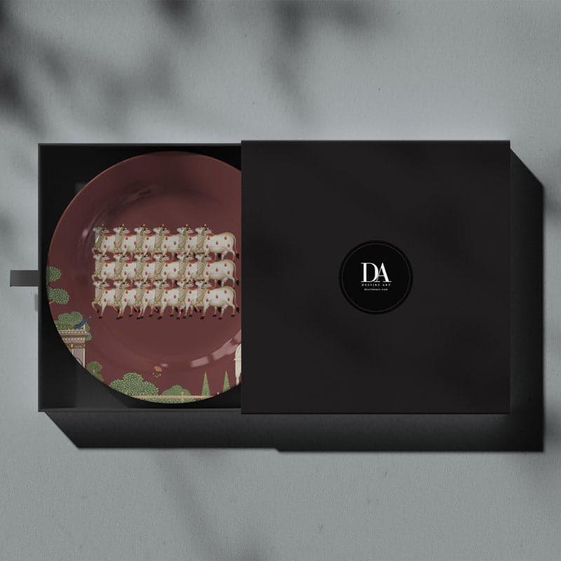 Pichwai Art Wall Plate - Brown media 3