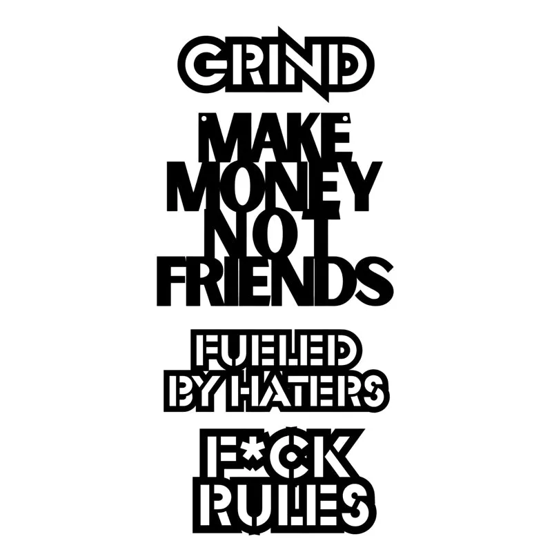 Make Money Typography Iron Wall Accent - Set Of Four media 3