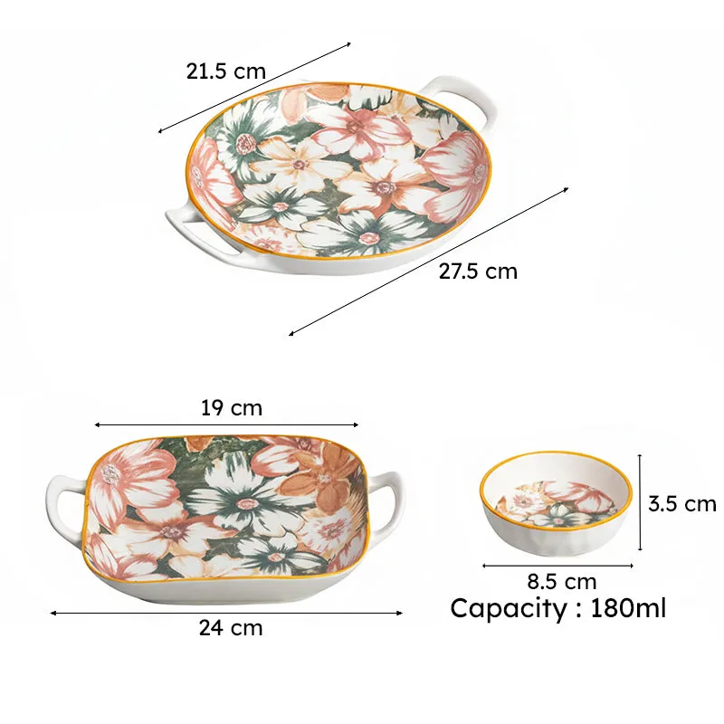 Golden Glow Porcelain Platter - Four Piece Set media 7