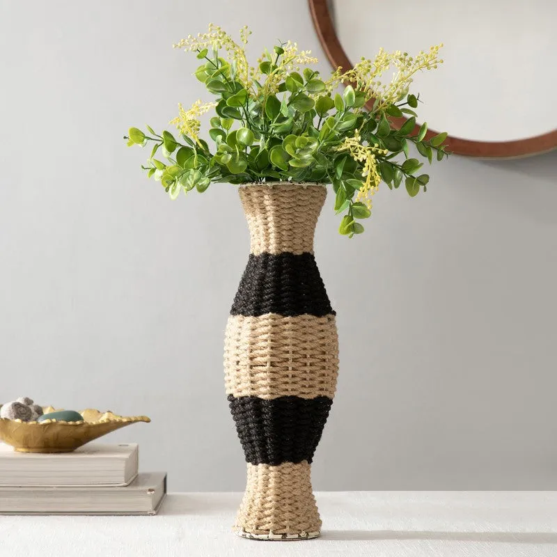 Dunara Jute Vase - Black,Brown media 1