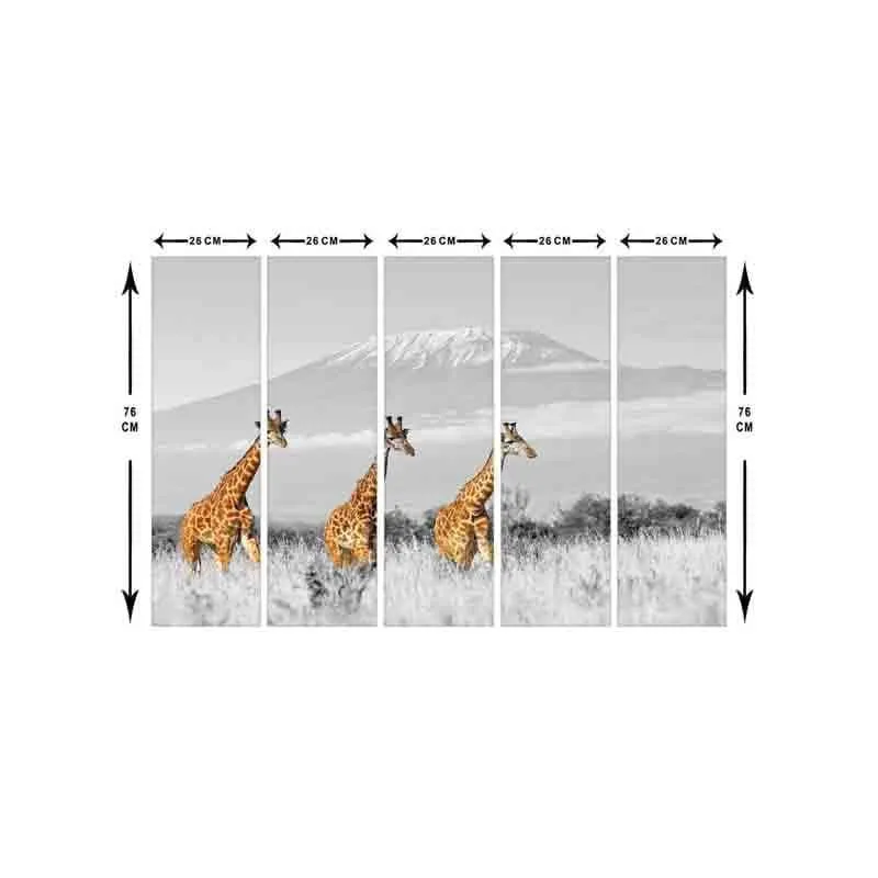 Wild Giraffe Wall Art - Five Piece Set media 7
