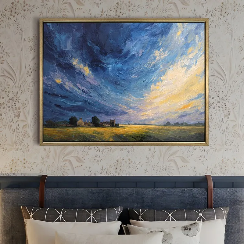 Stormlight Prairie Canvas Wall Painting With Frame media 5