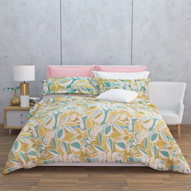 Spa Florals Cotton Bedsheet (Green) - 144 TC media 7