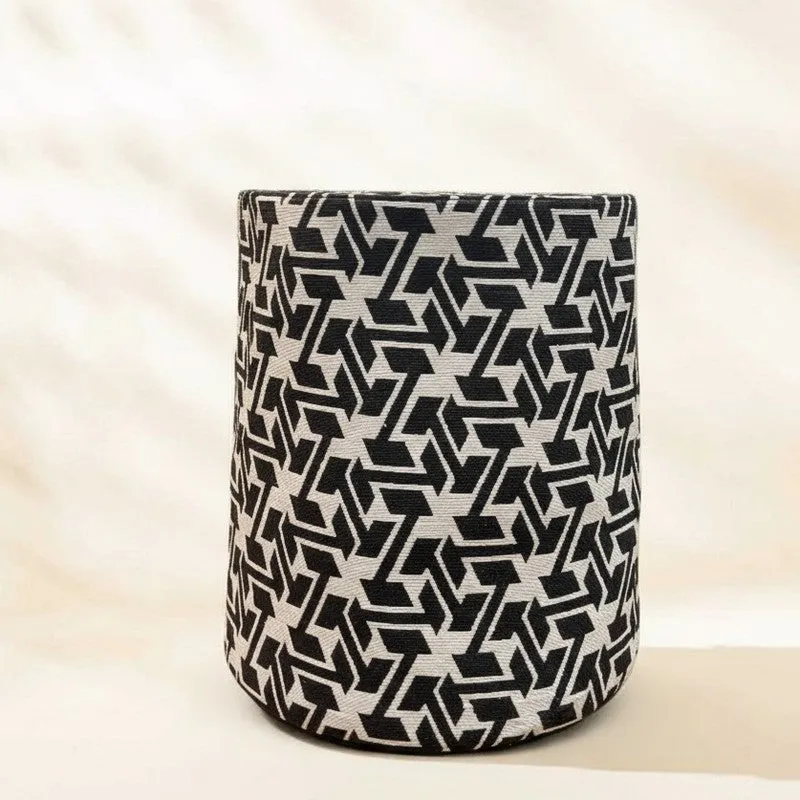 Star Motif Cotton Laundry Basket - Black & White media 3
