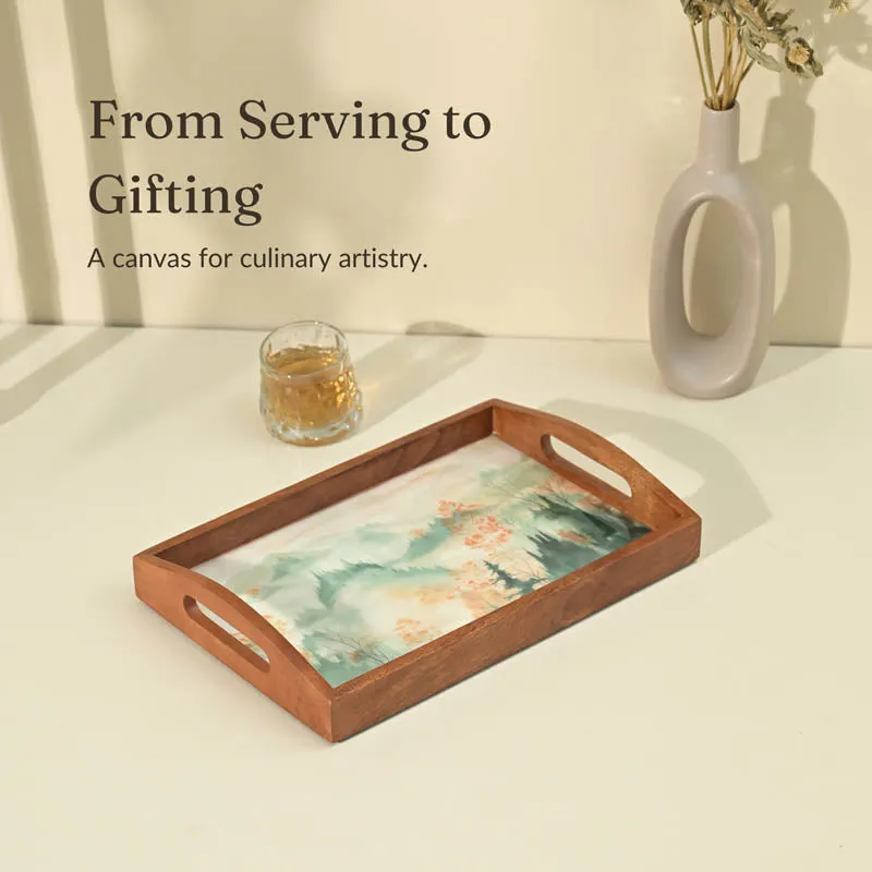 Blossom Light Walnut Serving Tray media 4