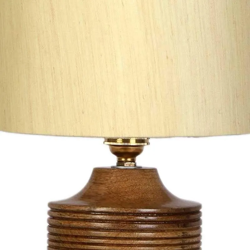 Bibboti Ribbed Fabric Table Lamp - Beige,Brown media 4