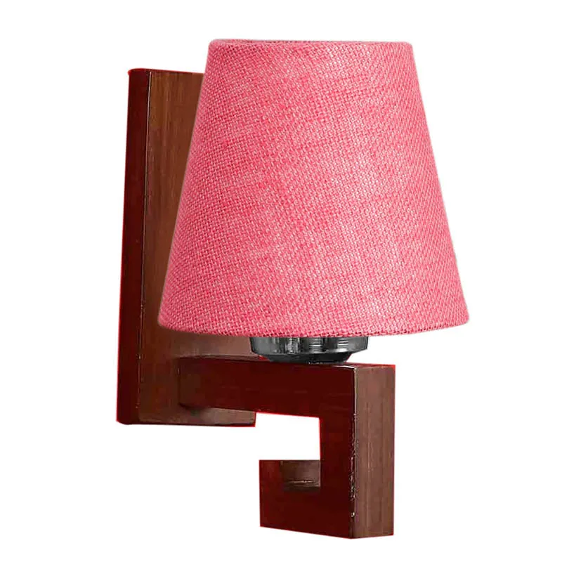 Rosy Conical Wooden Wall Lamp media 5