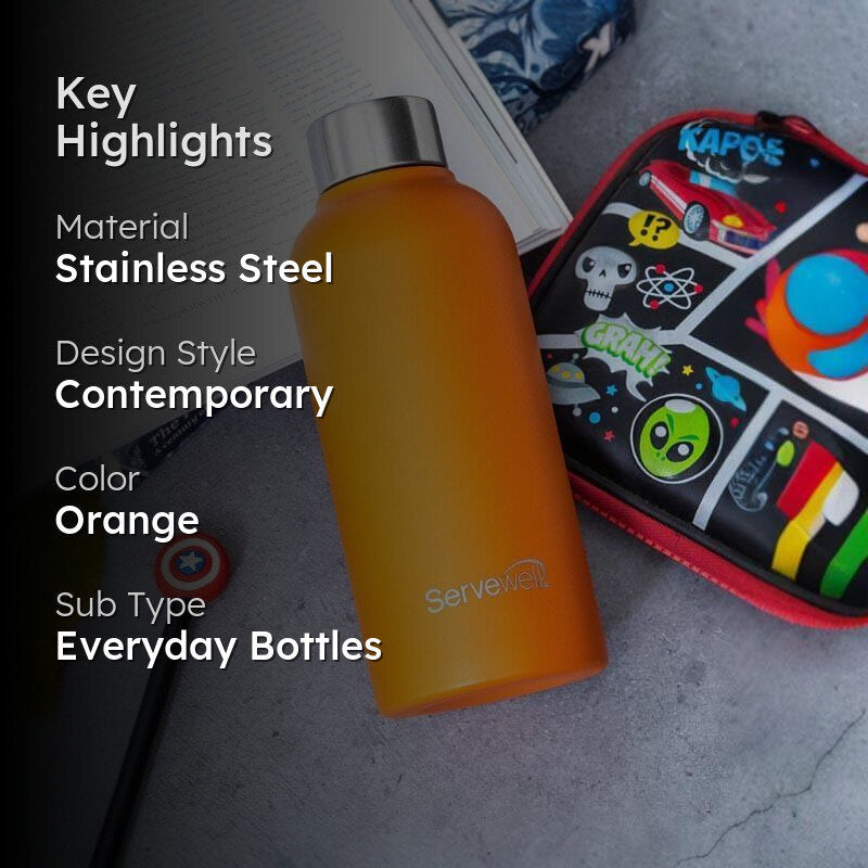 Steel Elegance Elixir Bottle (675 mL) - Sunset Orange media 2