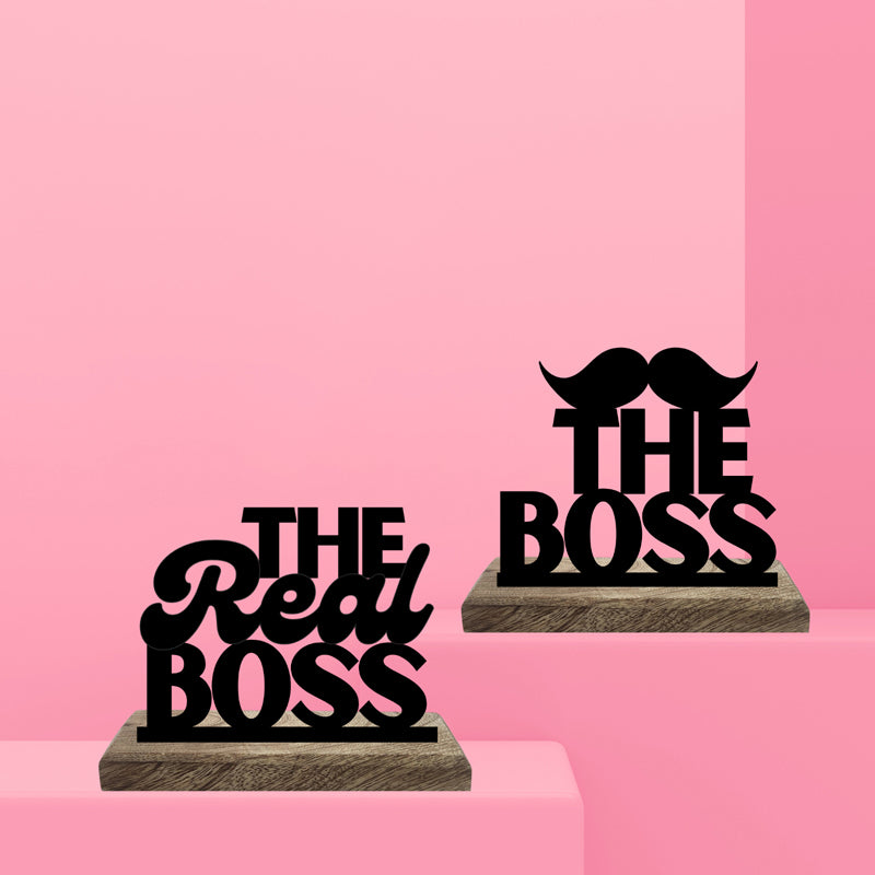 The Boss Typography Showpiece - Set Of Two