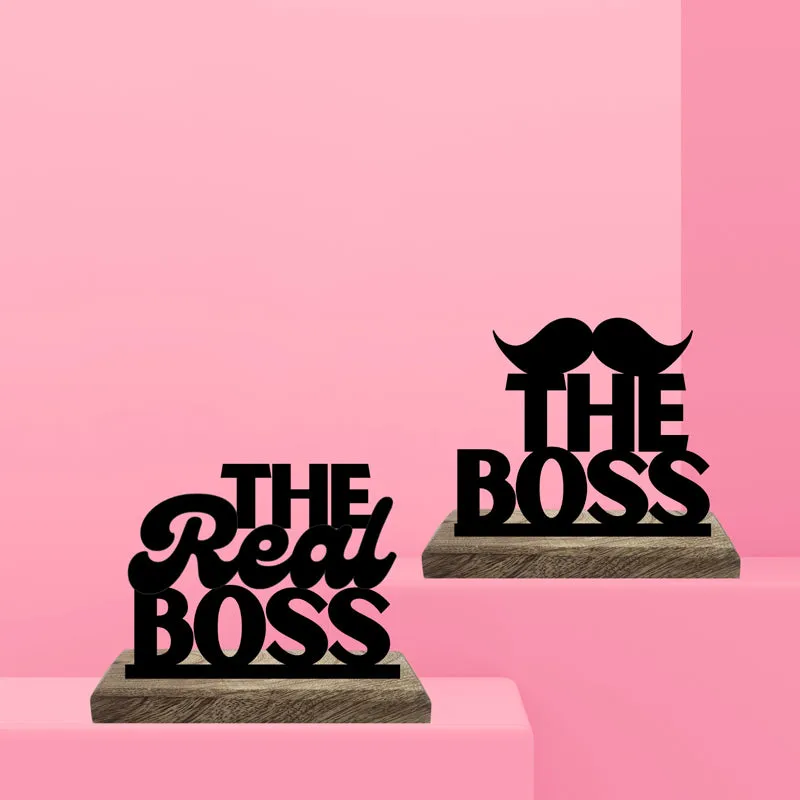 The Boss Typography Showpiece - Set Of Two media 1